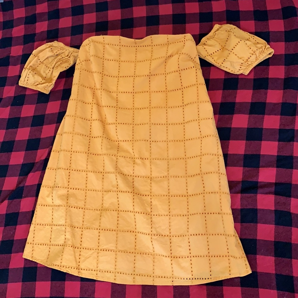 NWOT Asos off shoulder tube mini dress in yellow